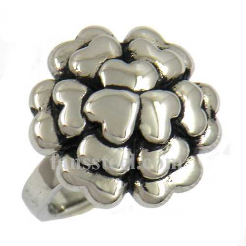 FSR08W63 heart flower Ring - Click Image to Close